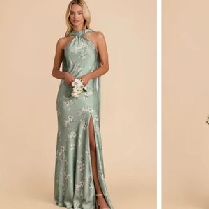 Birdy Grey Floral Green Halter Dress